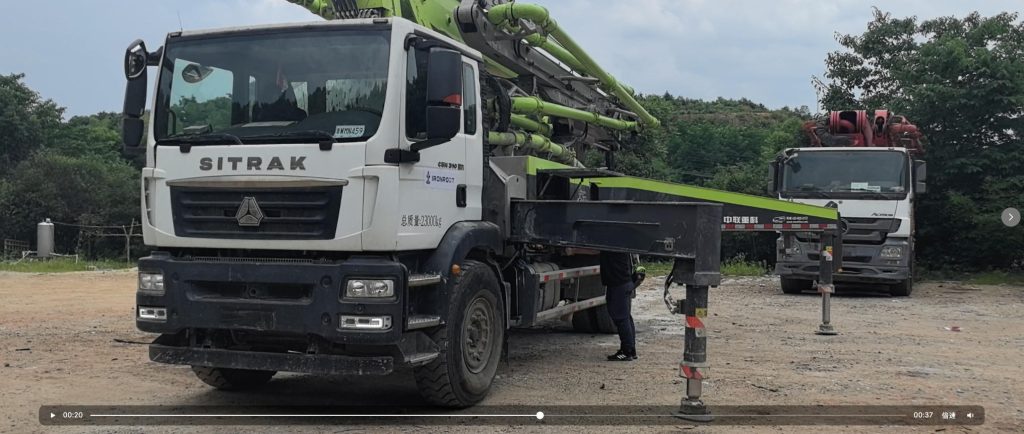 Inspección en Video de una Bomba de Concreto ZOOMLION de 38 Metros: Prueba Completa Antes de la Entrega